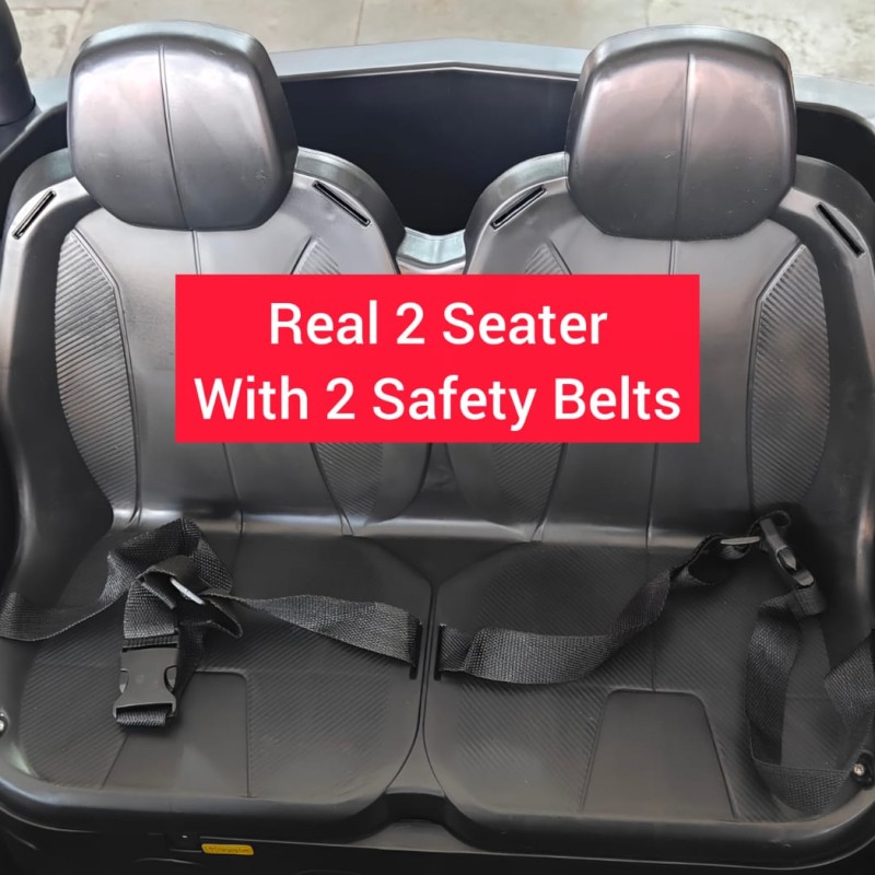 Toyota Land Cruiser 2-Seater Battery Car for Kids – Premium 4x4 Electric Jeep | Real 2-Seater | Safety Belts | LED Lights | Music & Remote Control