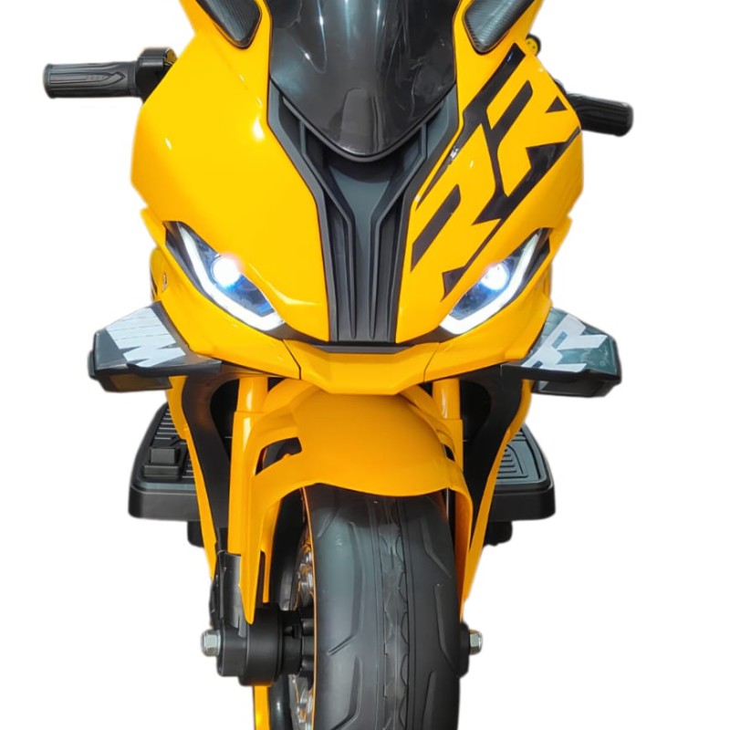 Kids Electric Ride-On Sports Bike with Double Motors, UPS Battery Backup, Digital Dashboard, LED Lights, Music, Side Stand & Smoke Silencer – Premium Bike for Boys & Girls (3–15 Years)