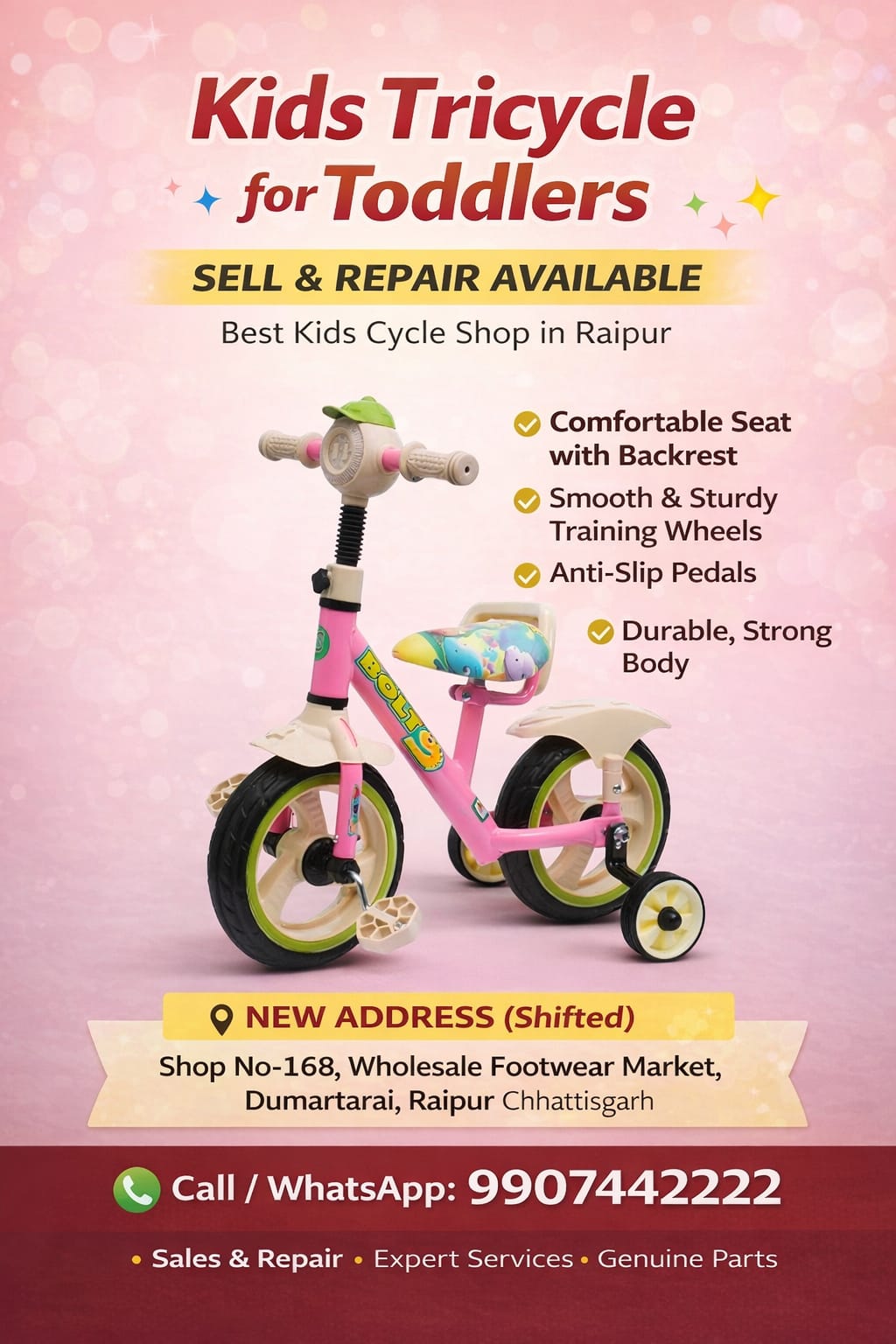 Kids Tricycle for Toddlers | Heavy Duty Baby Cycle in Raipur – Maruti Toys