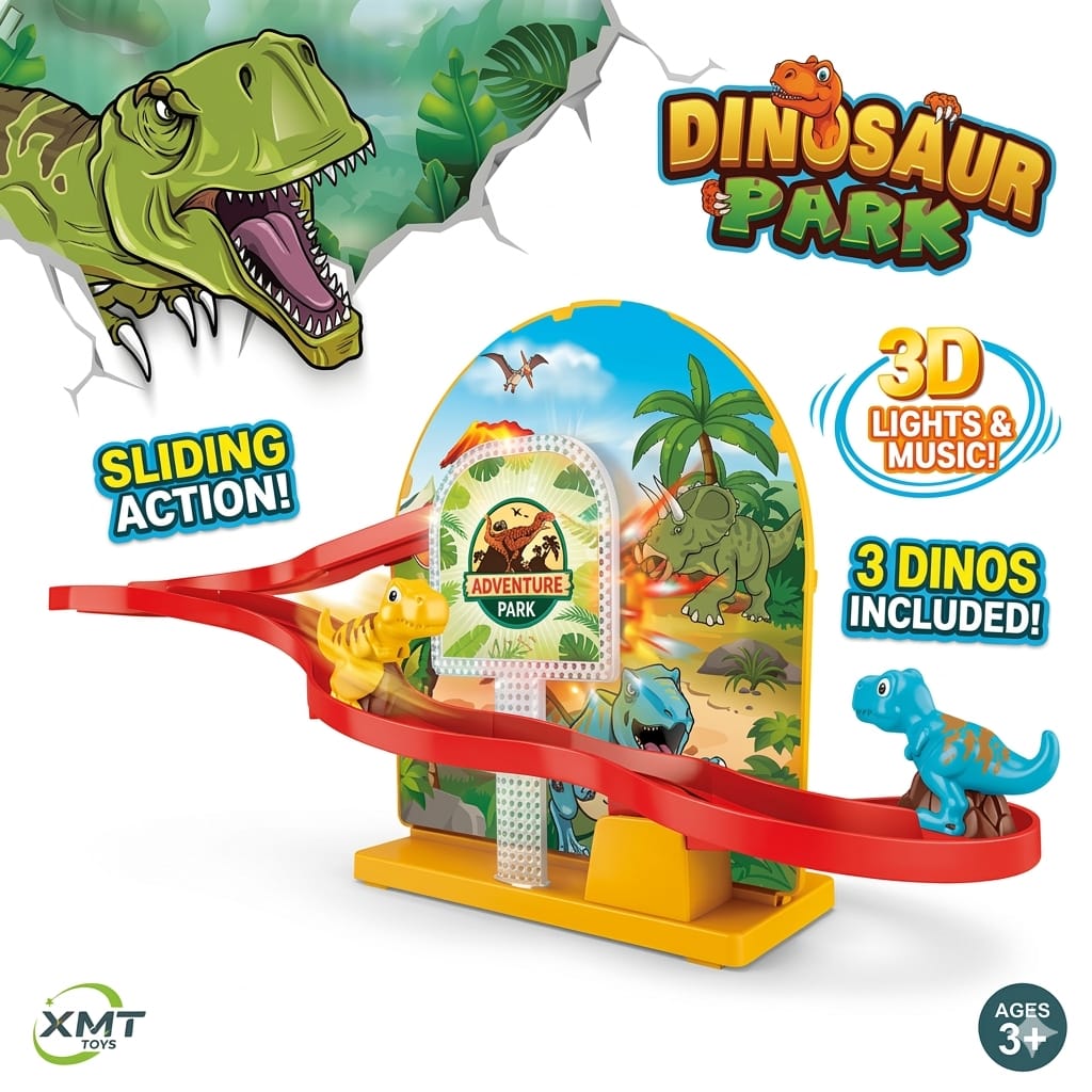XMT Toys "Dinosaur Park Adventure" 3D Play Set with Lights and Music