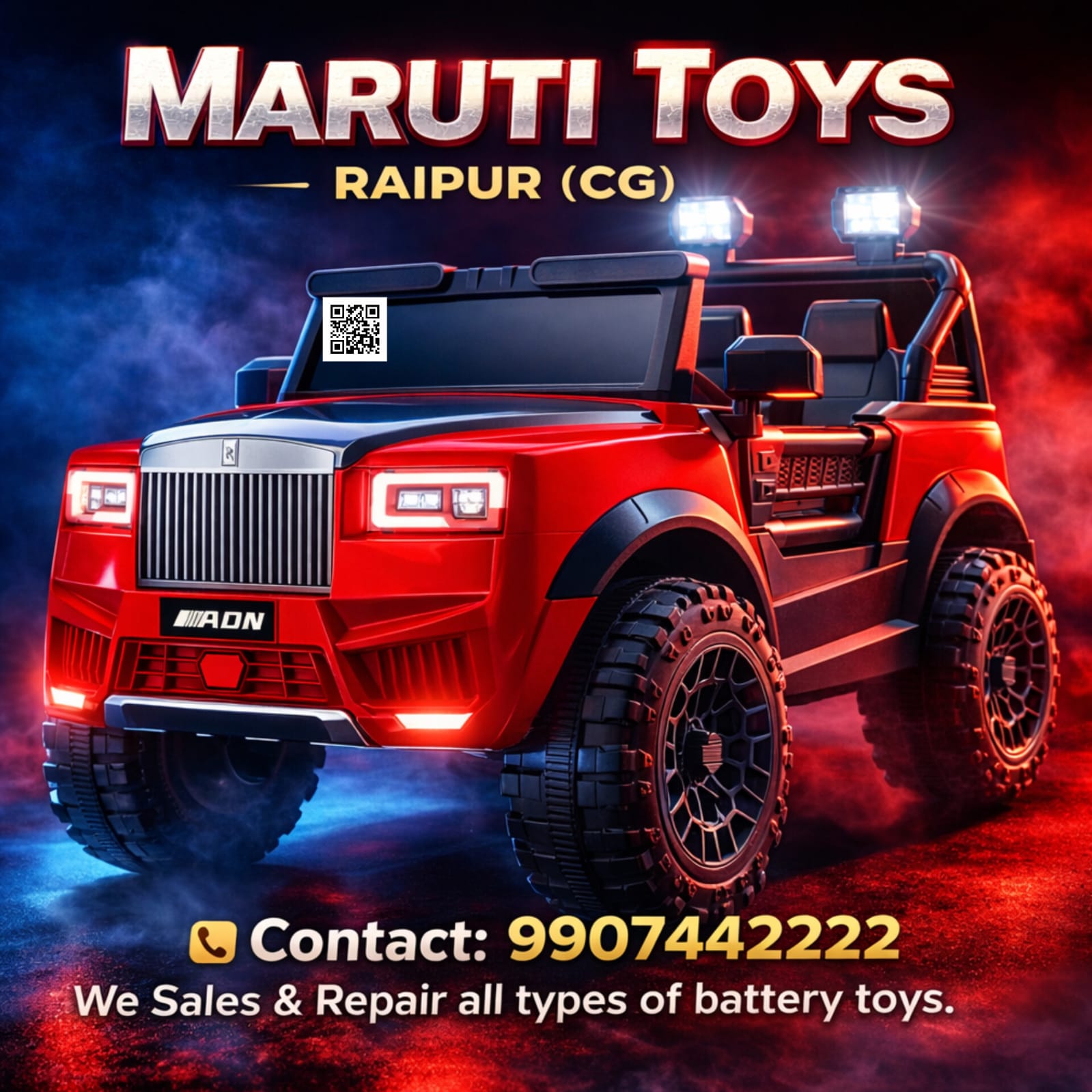 Super Luxury Patrol: 4x4 Battery-Operated Police Edition Jeep