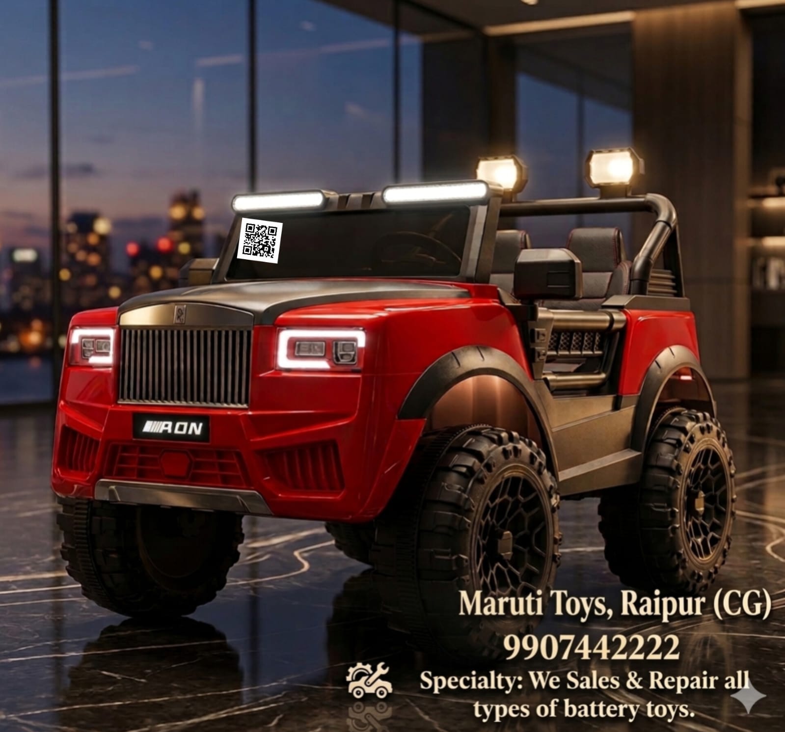 Super Luxury Patrol: 4x4 Battery-Operated Police Edition Jeep
