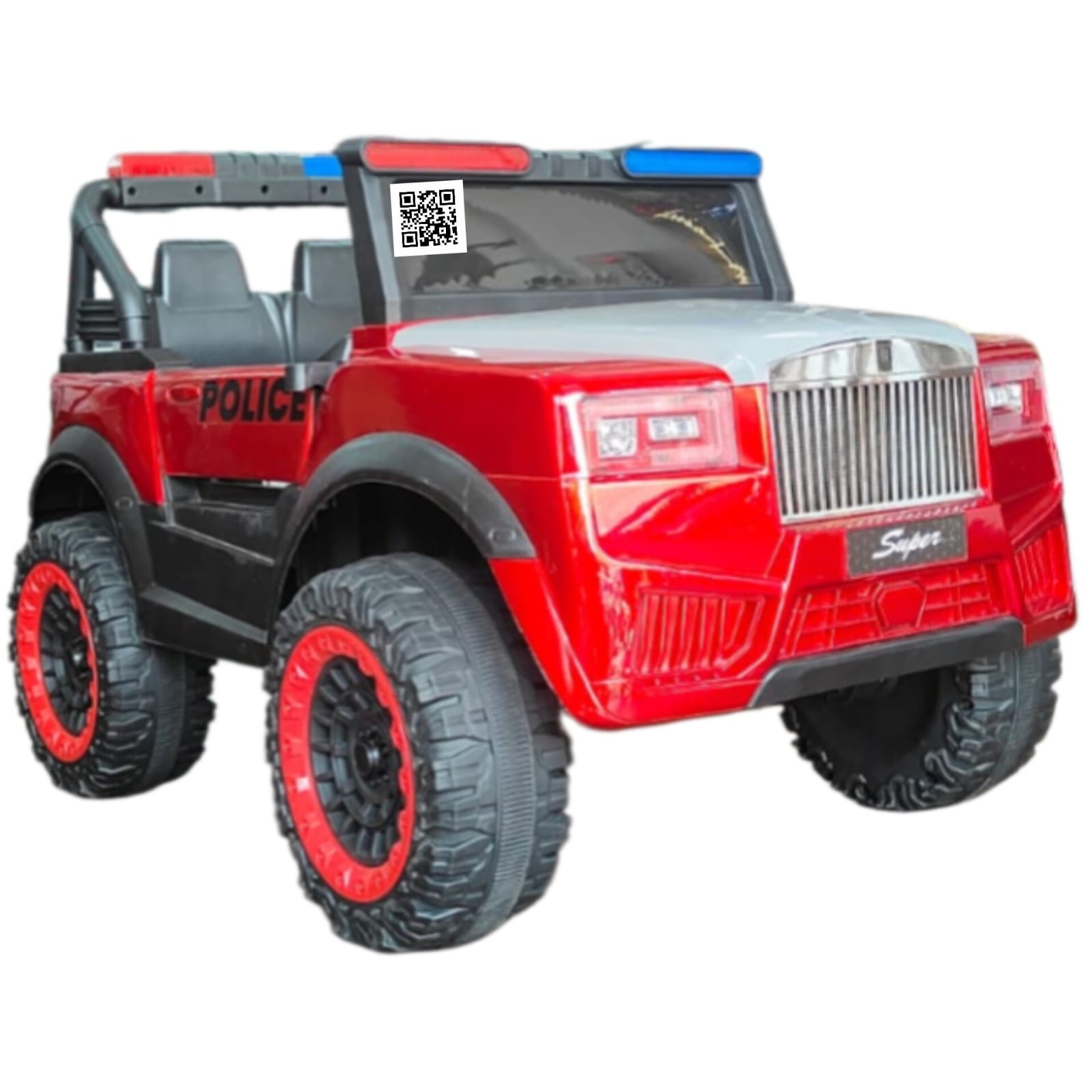 Super Luxury Patrol: 4x4 Battery-Operated Police Edition Jeep