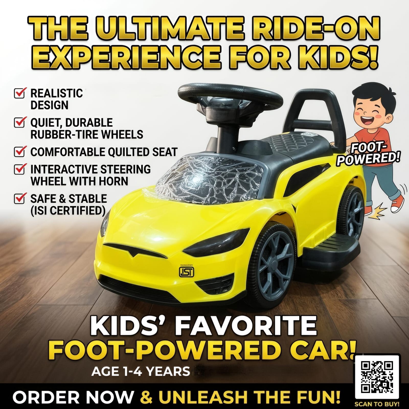 Premium-Style Battery Operated EV  Ride-On Car for Toddlers