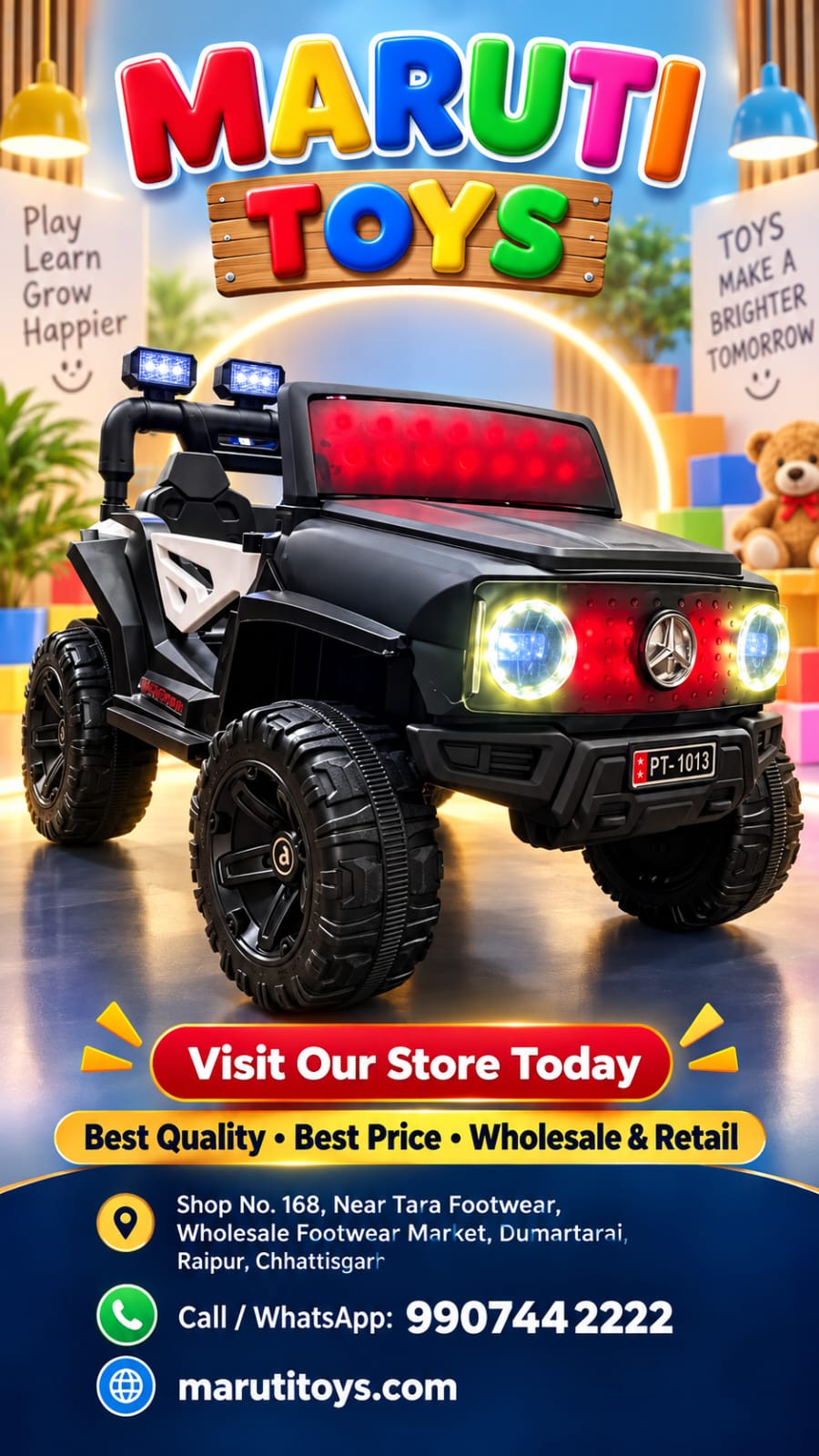 PT-1013 Super G-Wagon Monster Ride-On Jeep With Parental Remote Control